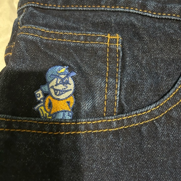 Polar 93 Dark Blue Jeans with Yellow Patch - Picture 5 of 11